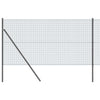 Vidaxl poteau de clôture gris 10 x 1 m (maille 16 x 16 mm) acier