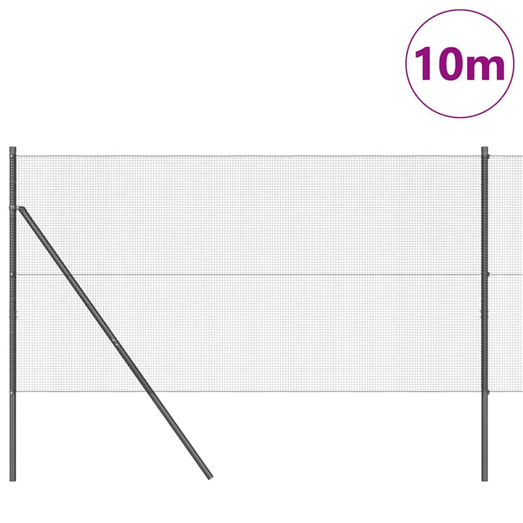 Poteau de clôture Vidaxl gris 10 x 1,2 m (maille 12 x 12 mm)