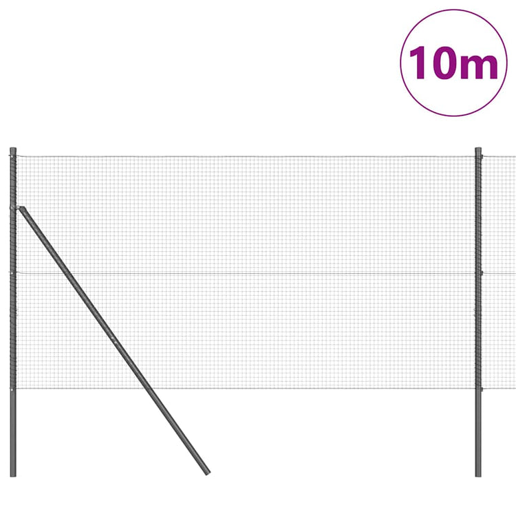 Poteau de clôture Vidaxl gris 10 x 1,2 m (maille 19 x 19 mm)