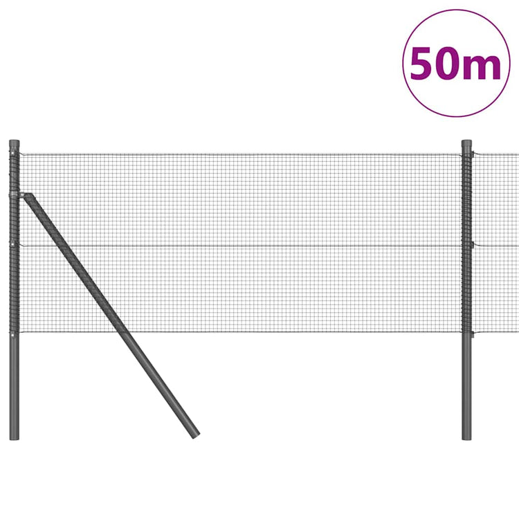 Poteau de clôture Vidaxl gris 50 x 0,4 m (maille 12 x 12 mm)