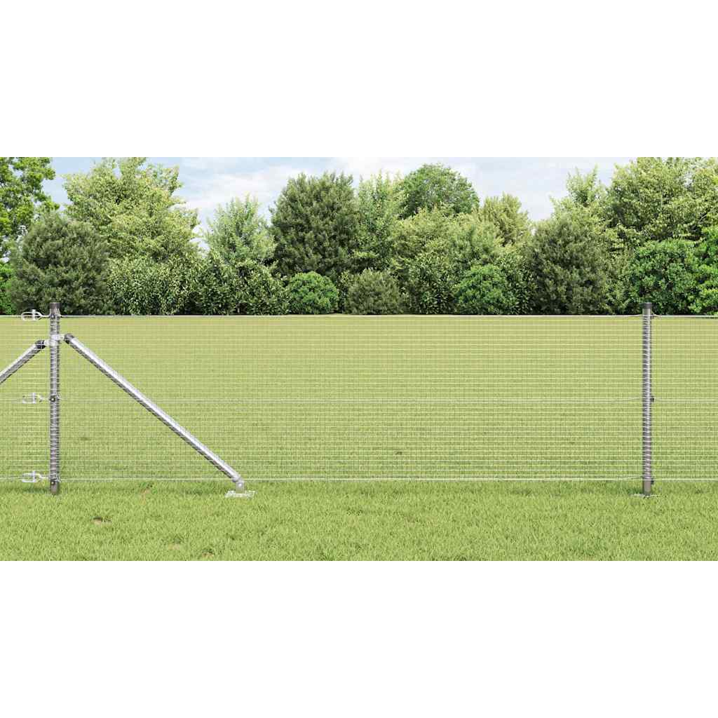 Vidaxl poteau de clôture argent 10 x 0,5 m (maille 16 x 16 mm) acier