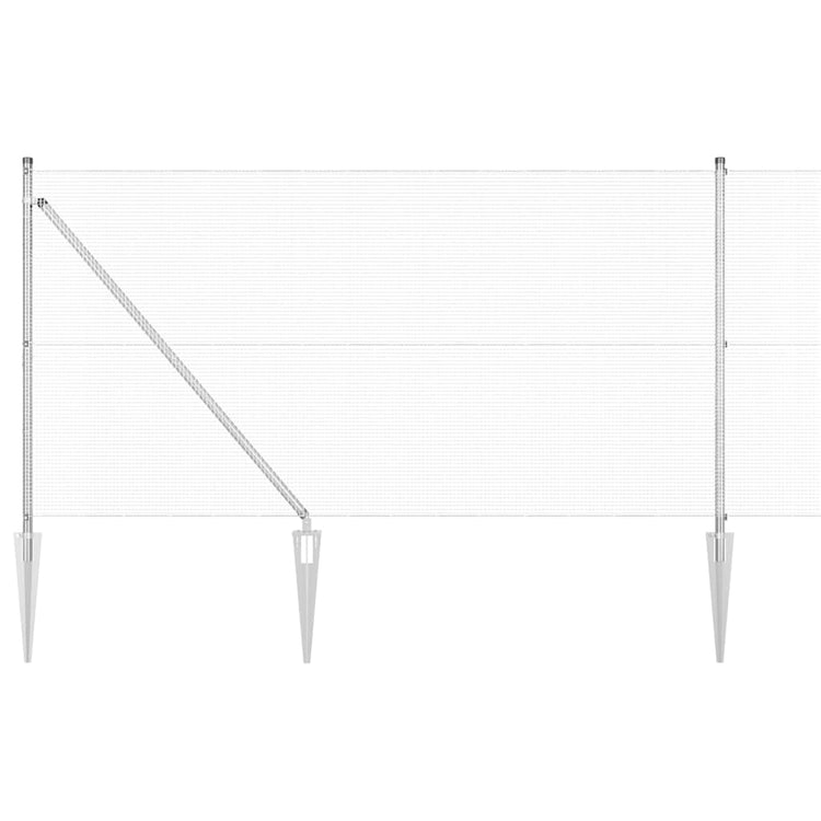 Vidaxl poteau de clôture argent 10 x 1 m (maille 12 x 12 mm) acier