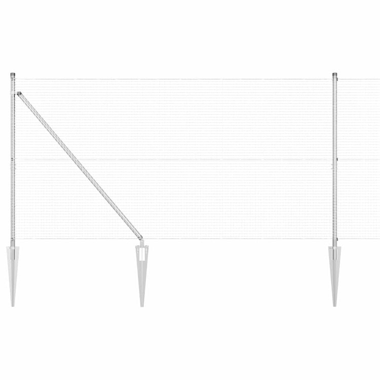 Vidaxl poteau de clôture argent 10 x 1,2 m (maille 19 x 19 mm) acier
