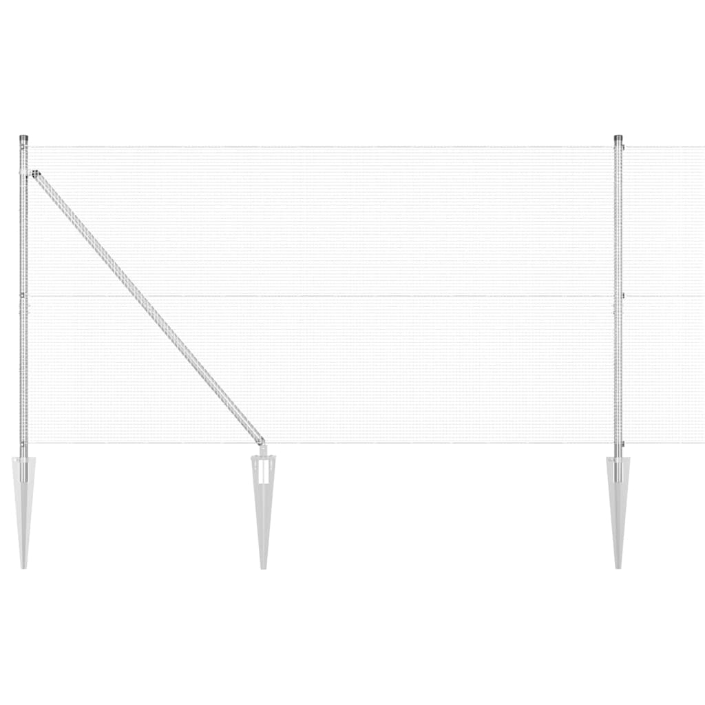 Vidaxl poteau de clôture argent 10 x 1,4 m (maille 12 x 12 mm) acier