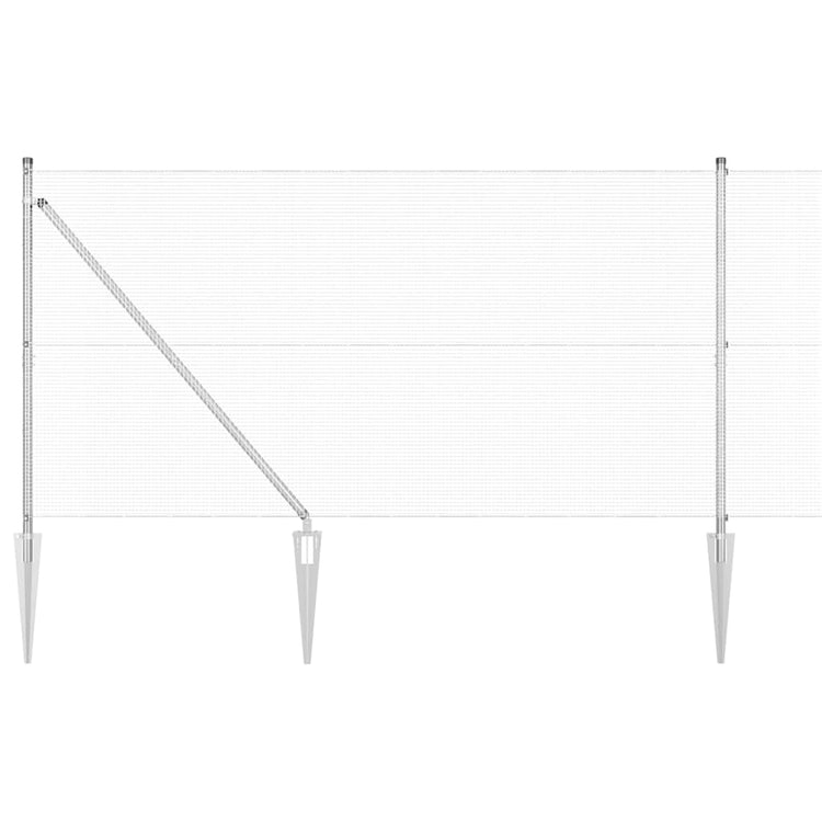 Vidaxl poteau de clôture argent 10 x 1,4 m (maille 12 x 12 mm) acier