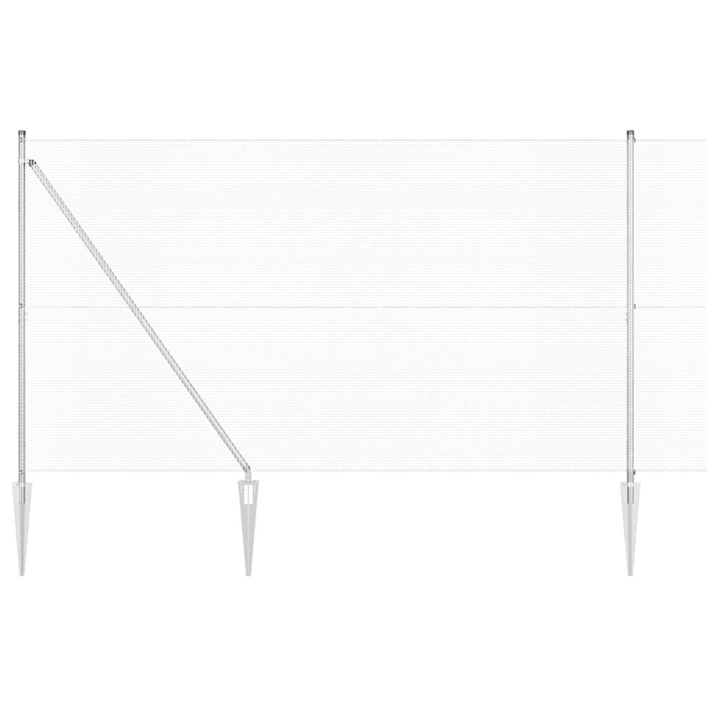 Vidaxl poteau de clôture argent 10 x 1,5 m (maille 12 x 12 mm) acier