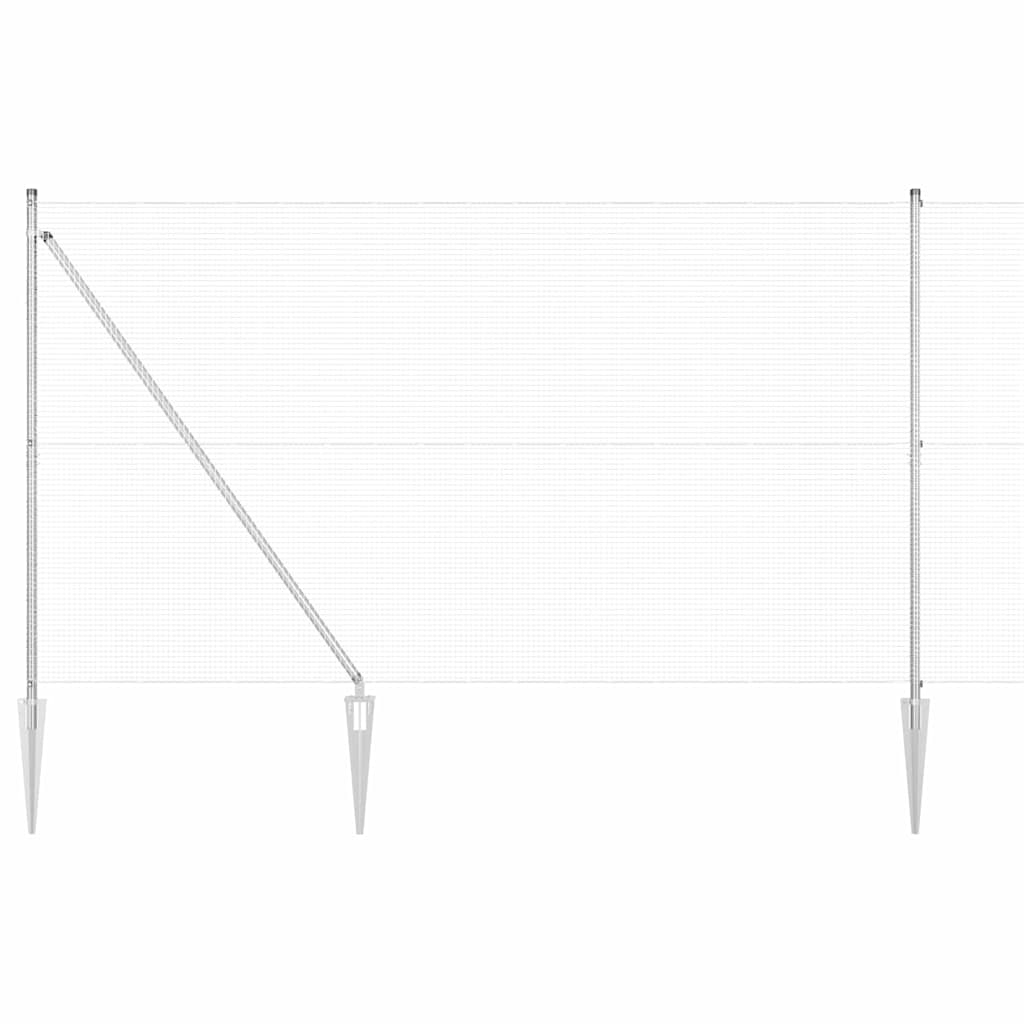 Vidaxl poteau de clôture argent 10 x 1,5 m (maille 16 x 16 mm) acier