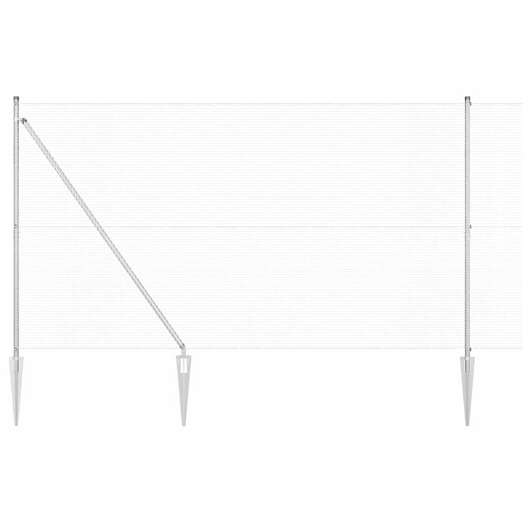 Vidaxl poteau de clôture argent 10 x 1,5 m (maille 16 x 16 mm) acier