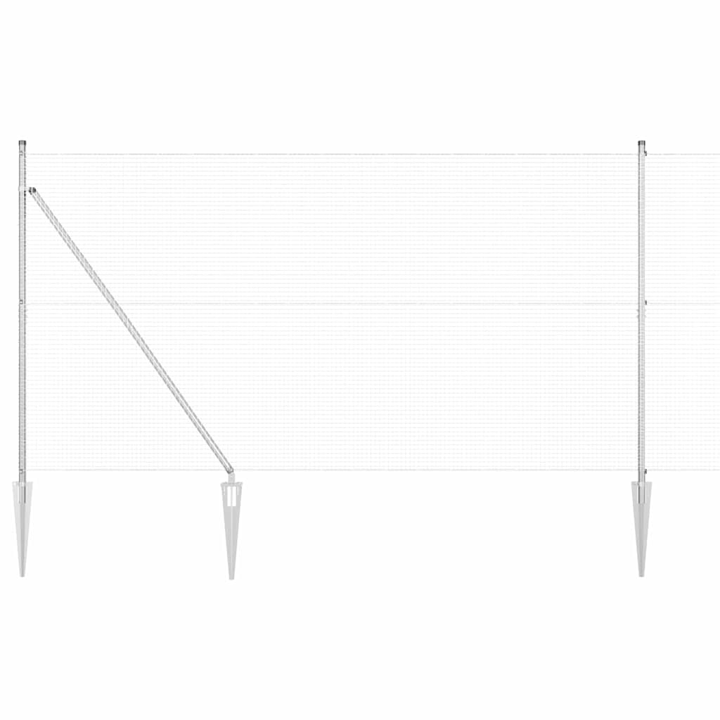 Vidaxl poteau de clôture argent 10 x 1,5 m (maille 19 x 19 mm) acier