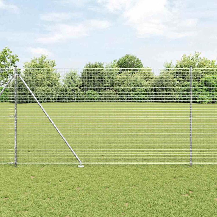 Vidaxl poteau de clôture argent 10 x 1,5 m (maille 25 x 25 mm) acier