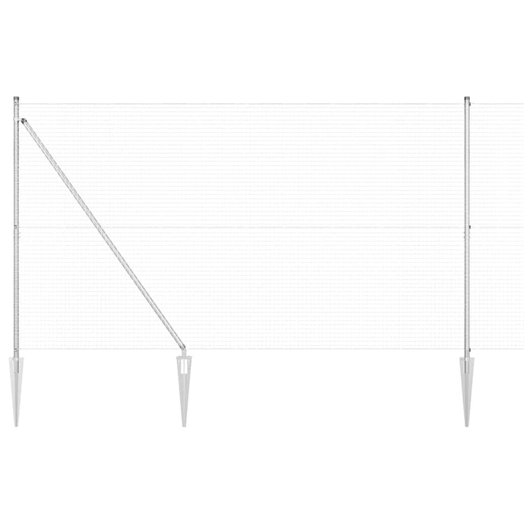 Vidaxl poteau de clôture argent 10 x 1,6 m (maille 25 x 25 mm) acier