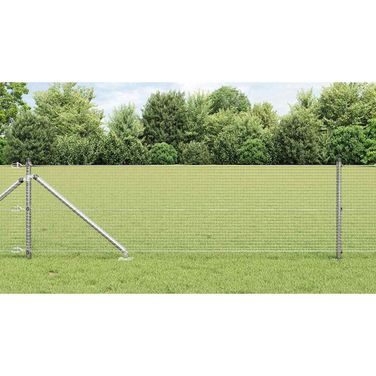 Vidaxl poteau de clôture argent 25 x 0,6 m (maille 19 x 19 mm) acier