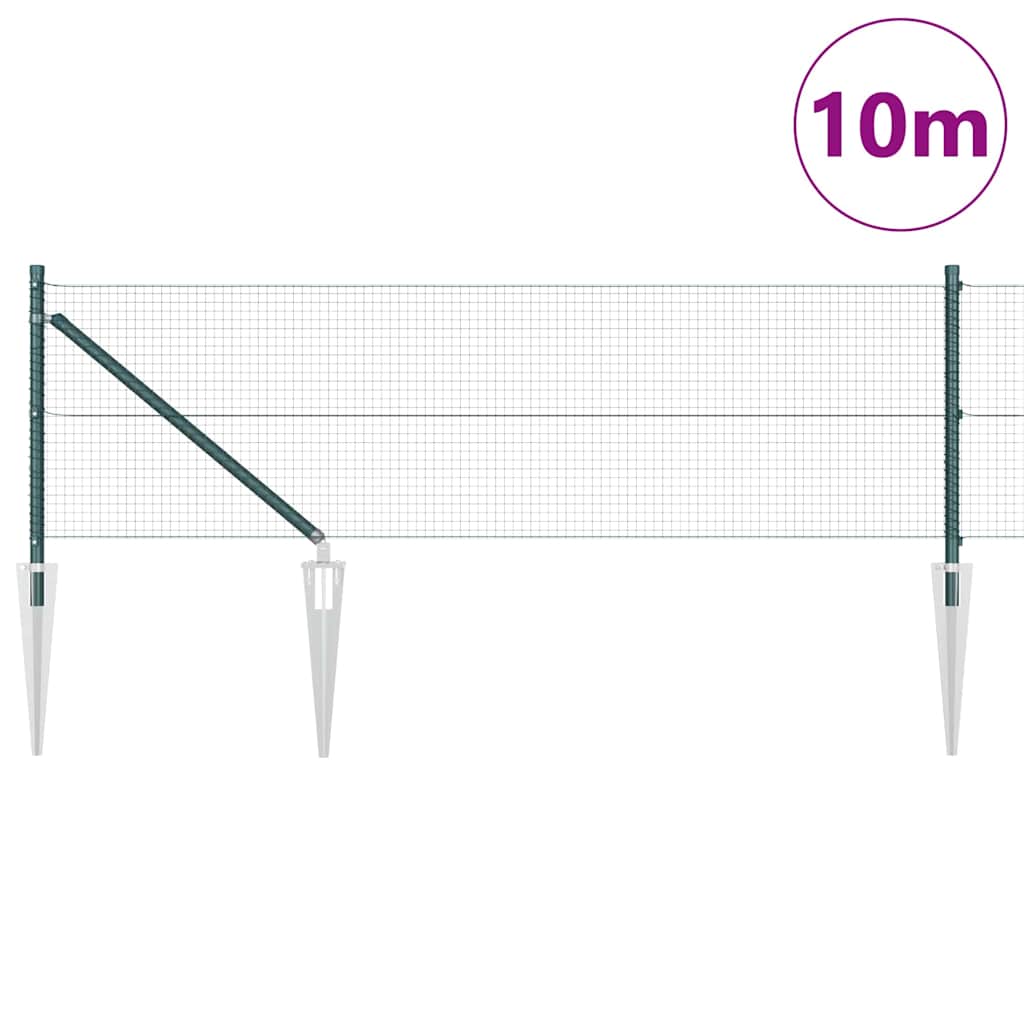 Poteau de clôture Vidaxl vert 10 x 0,4 m (maille 19 x 19 mm)