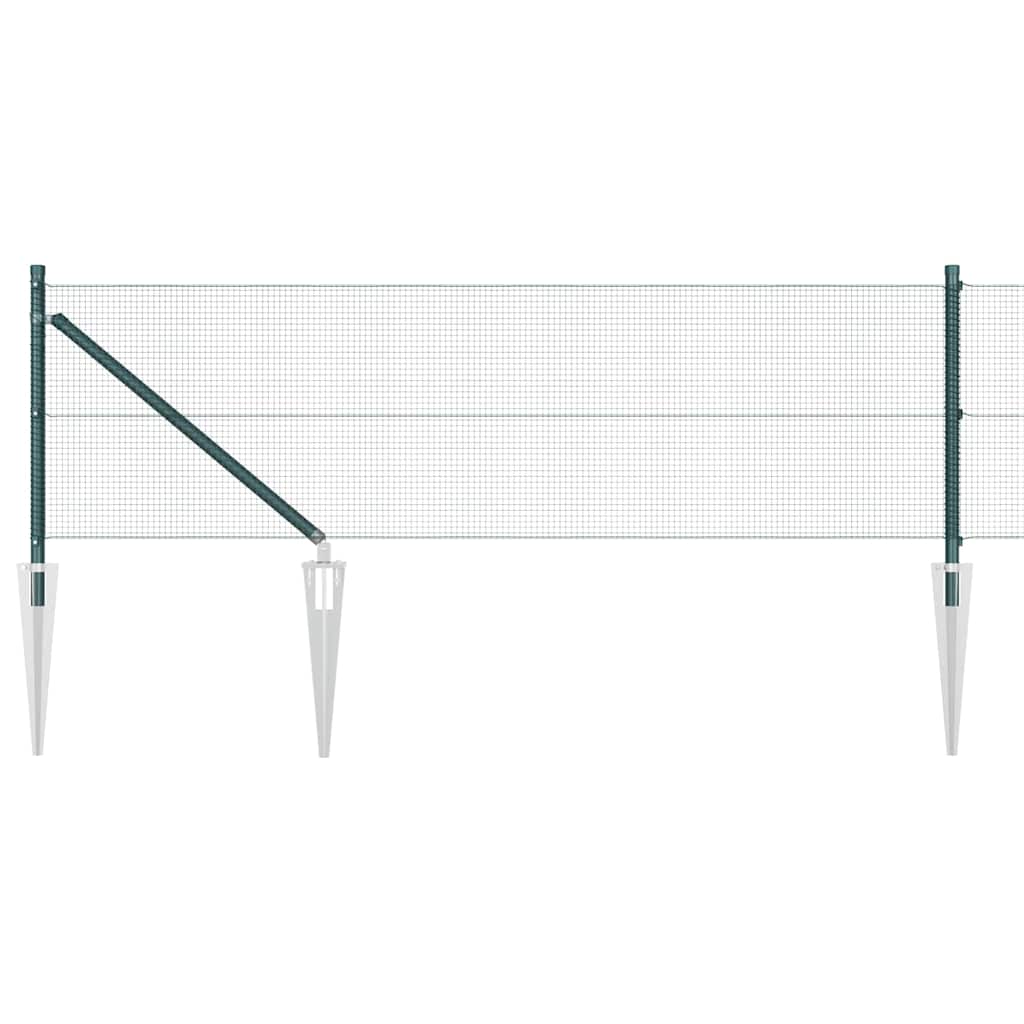 Vidaxl poteau de clôture vert 10 x 0,5 m (maille 12 x 12 mm) acier