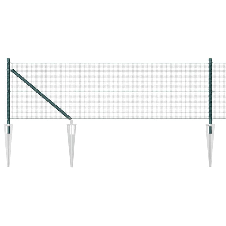 Vidaxl poteau de clôture vert 10 x 0,5 m (maille 12 x 12 mm) acier