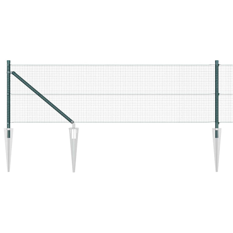 Vidaxl poteau de clôture vert 10 x 0,5 m (maille 16 x 16 mm) acier