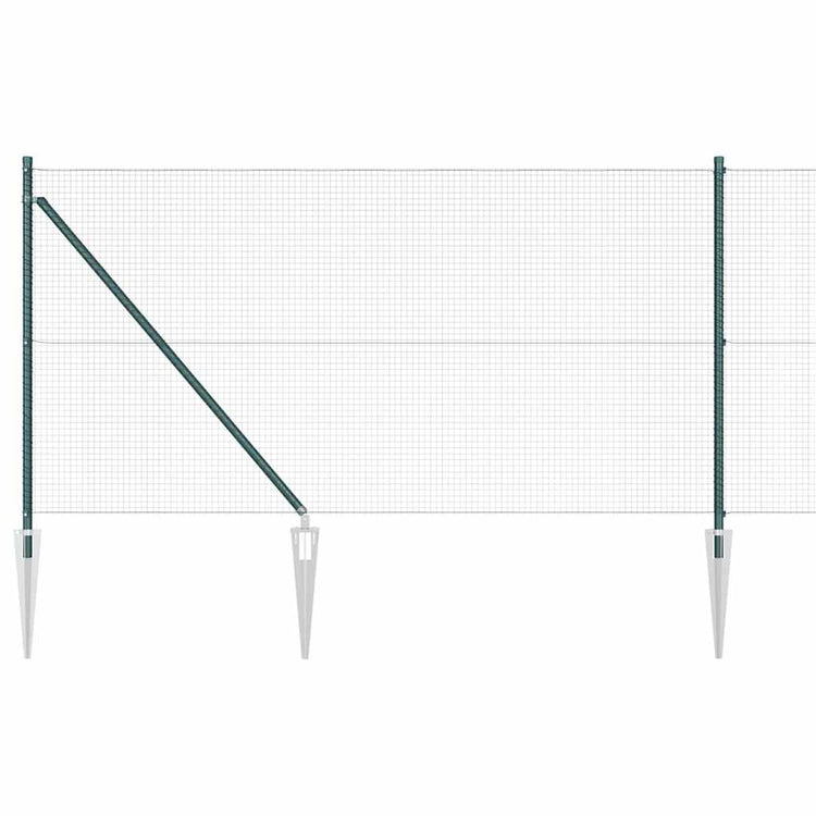 Vidaxl poteau de clôture vert 10 x 1 m (maille 19 x 19 mm) acier
