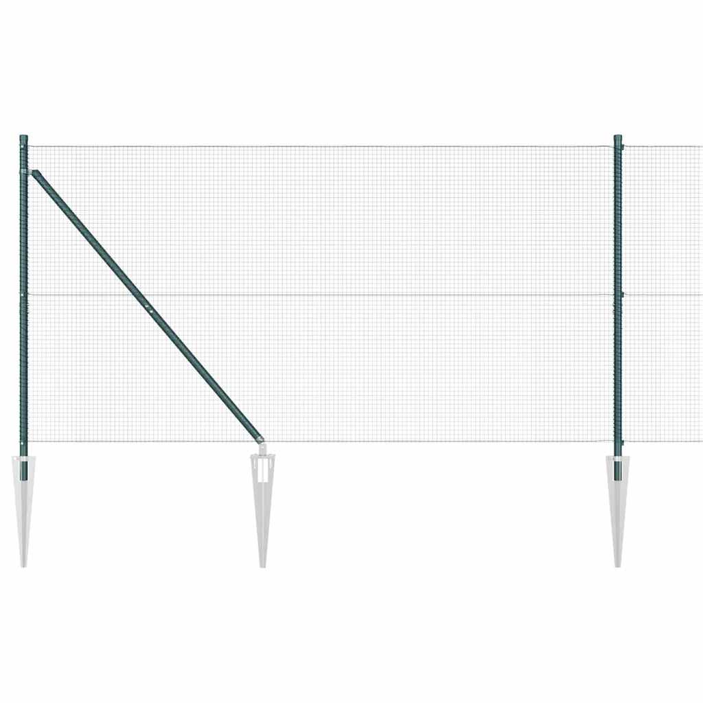 Poteau de clôture Vidaxl vert 10 x 1,2 m (maille 16 x 16 mm)