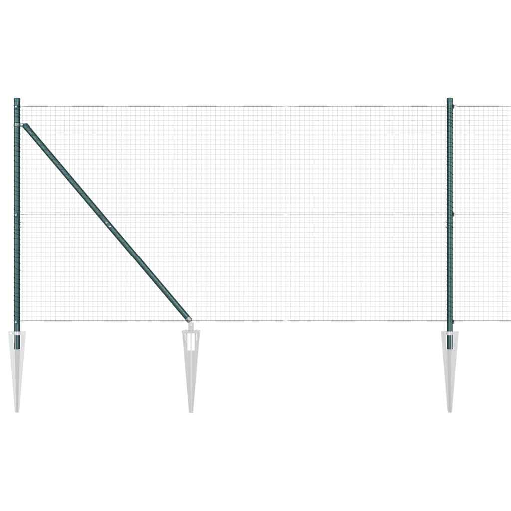 Poteau de clôture Vidaxl vert 10 x 1,2 m (maille 25 x 25 mm)