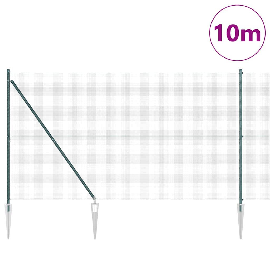 Poteau de clôture Vidaxl vert 10 x 1,6 m (maille 12 x 12 mm)