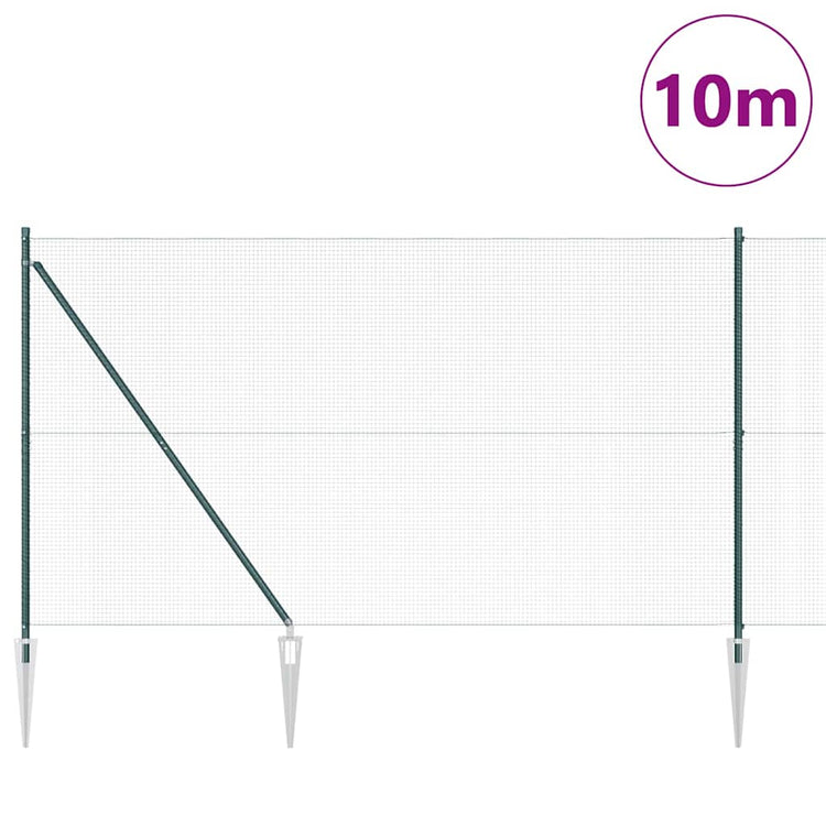 Poteau de clôture Vidaxl vert 10 x 1,6 m (maille 16 x 16 mm)