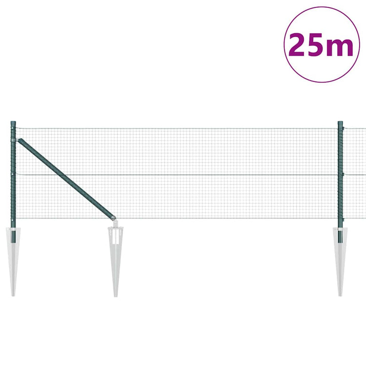 Poteau de clôture Vidaxl vert 25 x 0,6 m (maille 19 x 19 mm)