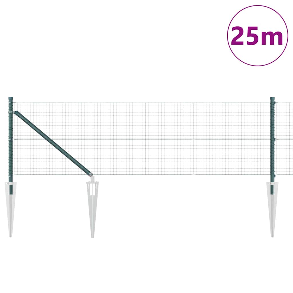 Poteau de clôture Vidaxl vert 25 x 0,6 m (maille 25 x 25 mm)