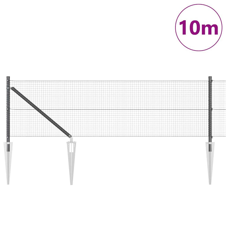 Poteau de clôture Vidaxl gris 10 x 0,6 m (maille 19 x 19 mm)