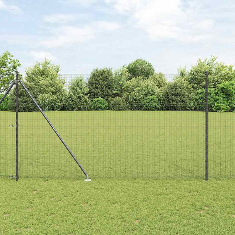 Vidaxl poteau de clôture gris 10 x 1,5 m (maille 25 x 25 mm) acier