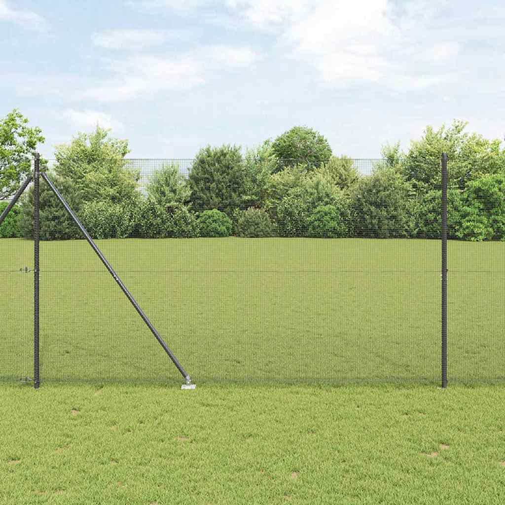 Poteau de clôture Vidaxl gris 10 x 1,6 m (maille 12 x 12 mm)