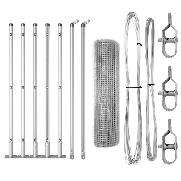 Vidaxl poteau de clôture argent 10 x 0,6 m (maille 12 x 12 mm) acier