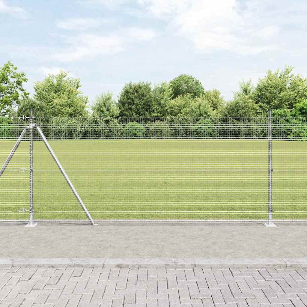 Vidaxl poteau de clôture argent 10 x 0,8 m (maille 19 x 19 mm) acier