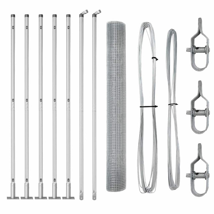 Vidaxl poteau de clôture argent 10 x 1 m (maille 19 x 19 mm) acier