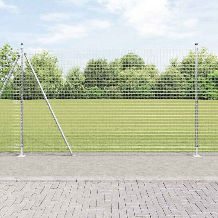 Vidaxl poteau de clôture argent 10 x 1,4 m (maille 19 x 19 mm) acier