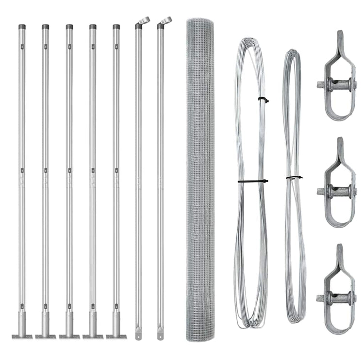 Vidaxl poteau de clôture argent 10 x 1,5 m (maille 16 x 16 mm) acier