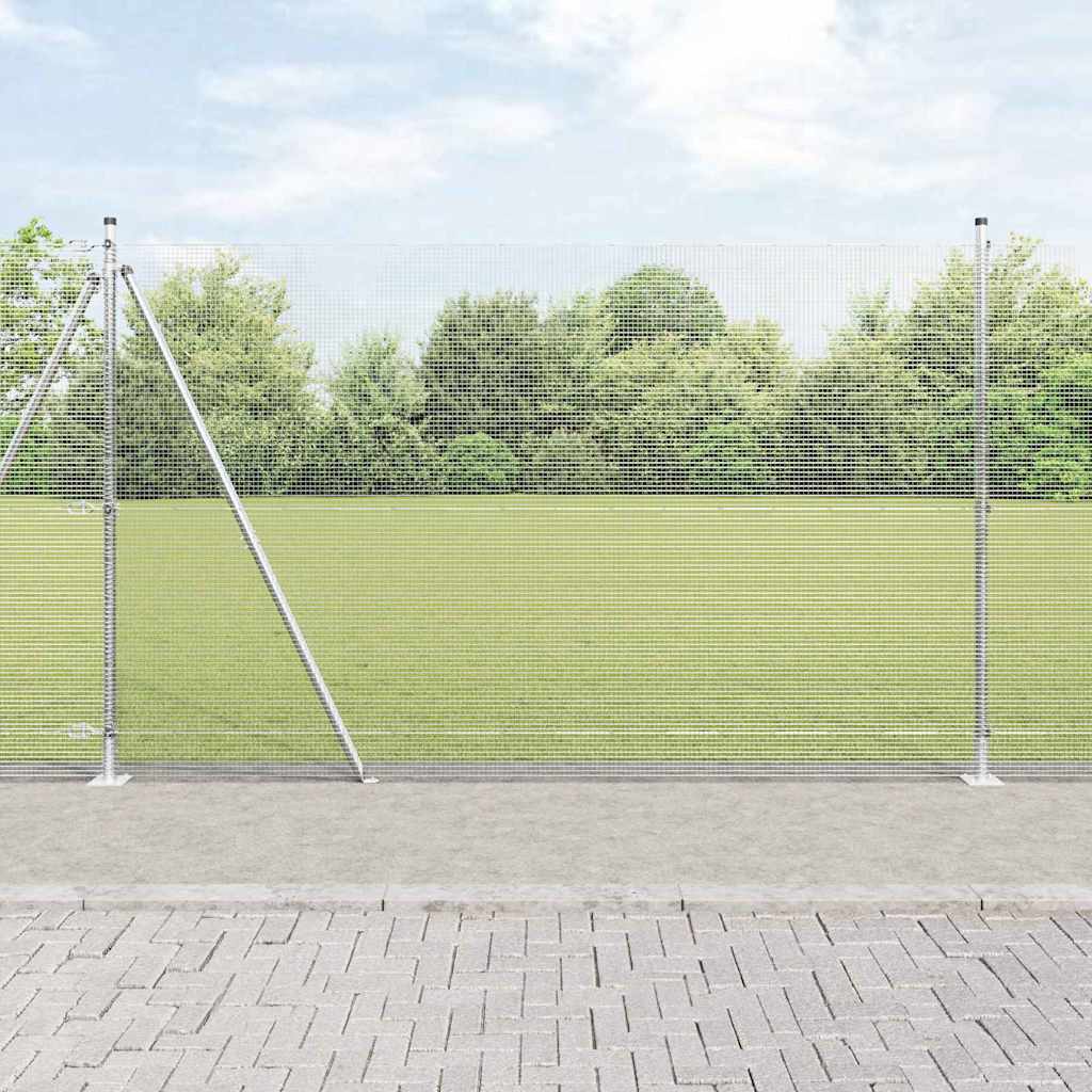 Vidaxl poteau de clôture argent 10 x 1,6 m (maille 12 x 12 mm) acier