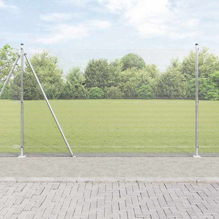 Vidaxl poteau de clôture argent 10 x 1,6 m (maille 12 x 12 mm) acier