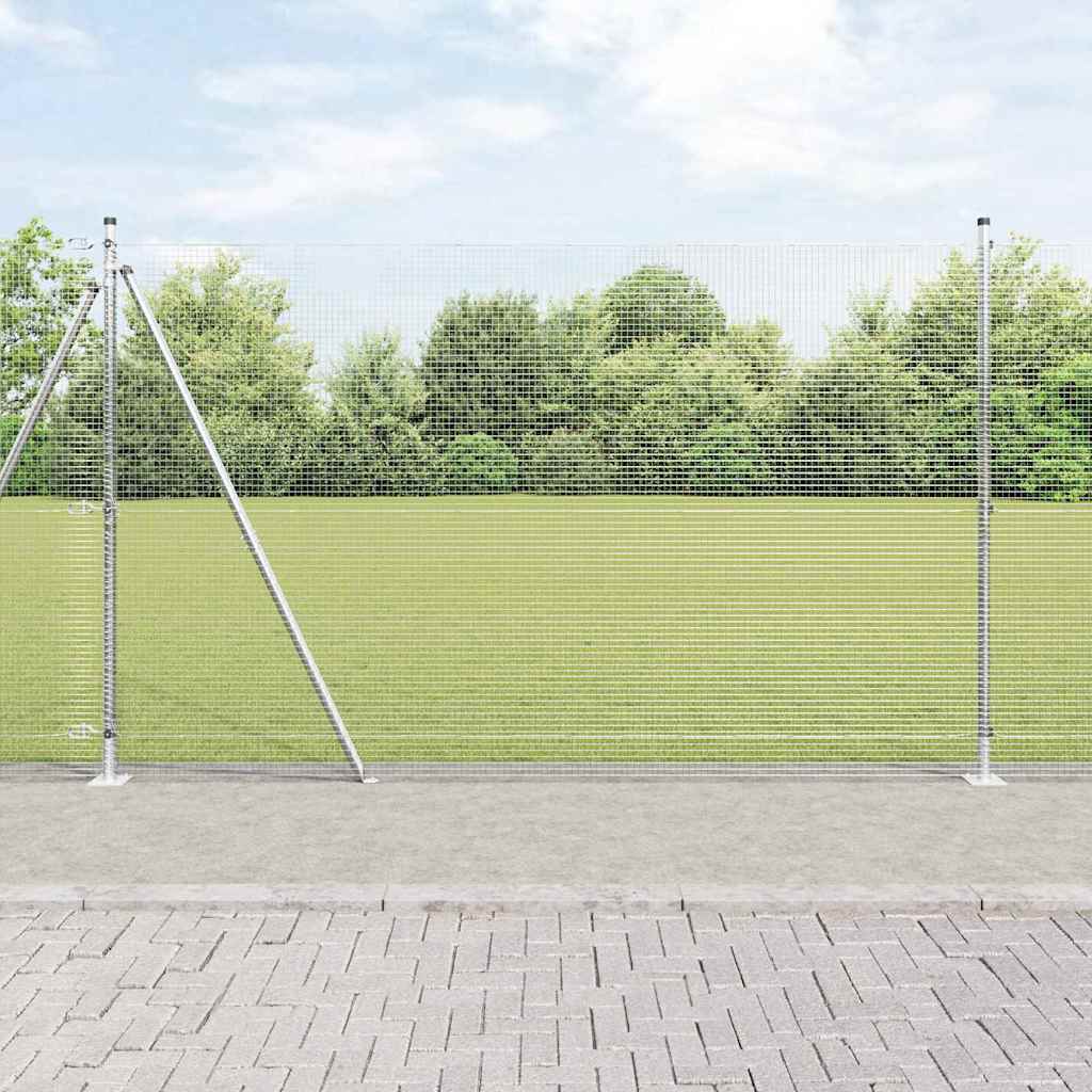 Vidaxl poteau de clôture argent 10 x 1,6 m (maille 16 x 16 mm) acier