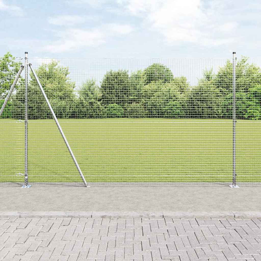 Vidaxl poteau de clôture argent 10 x 1,6 m (maille 25 x 25 mm) acier