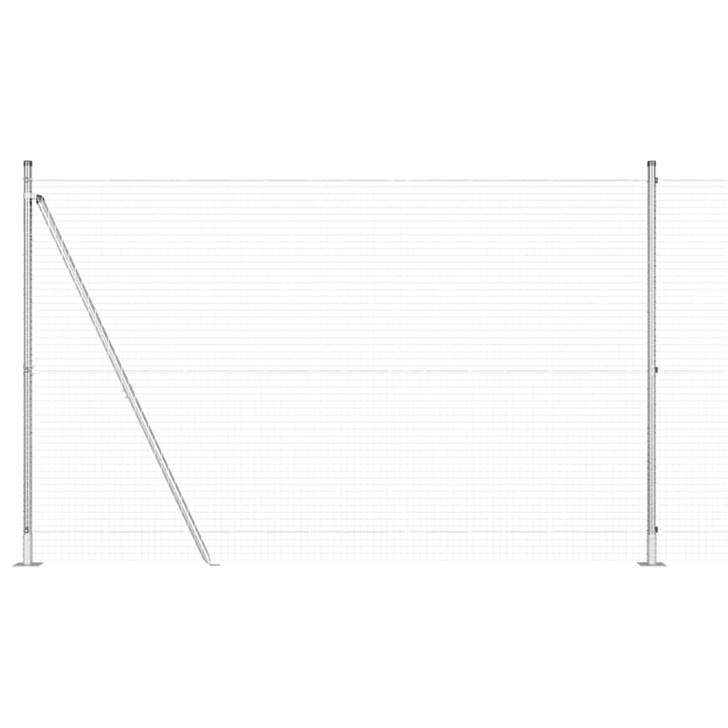 Vidaxl poteau de clôture argent 10 x 1,6 m (maille 25 x 25 mm) acier