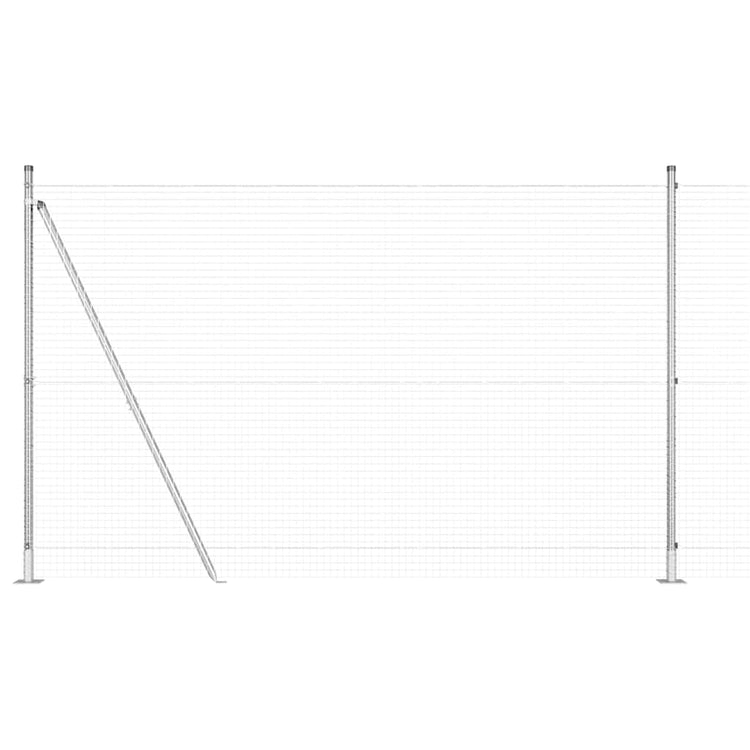 Vidaxl poteau de clôture argent 10 x 1,6 m (maille 25 x 25 mm) acier