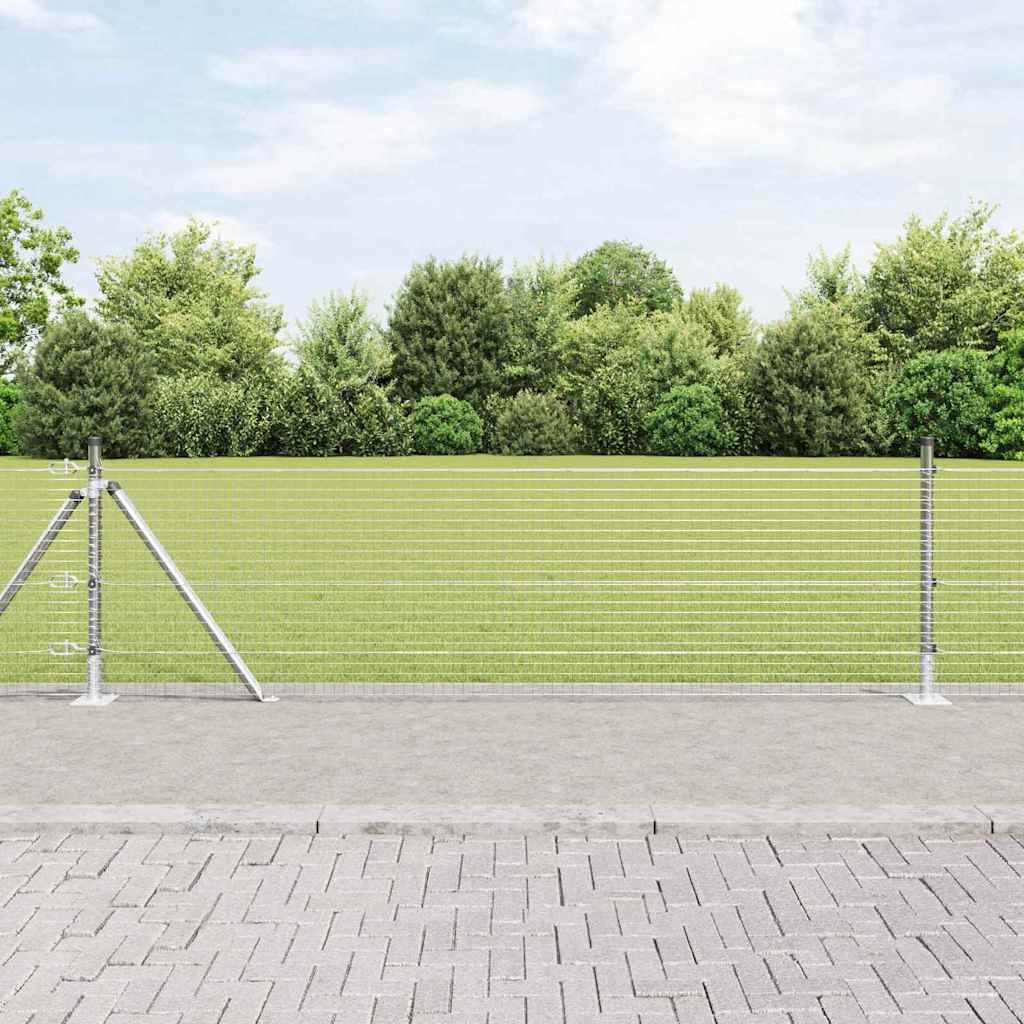 Vidaxl poteau de clôture argent 25 x 0,5 m (maille 25 x 25 mm) acier