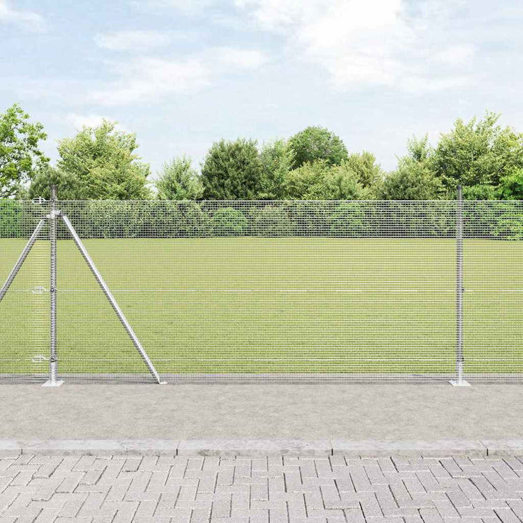 Vidaxl poteau de clôture argent 25 x 0,8 m (maille 12 x 12 mm) acier