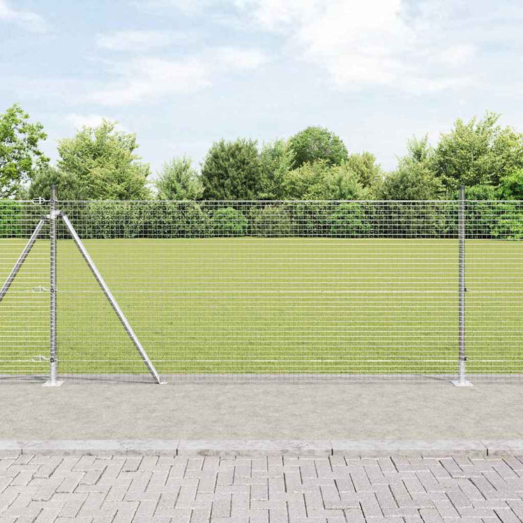 Vidaxl poteau de clôture argent 25 x 1 m (maille 25 x 25 mm) acier