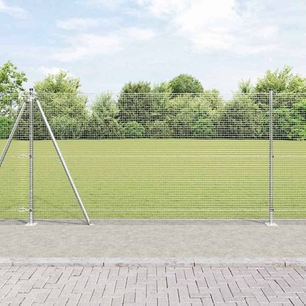 Vidaxl poteau de clôture argent 25 x 1,2 m (maille 19 x 19 mm) acier