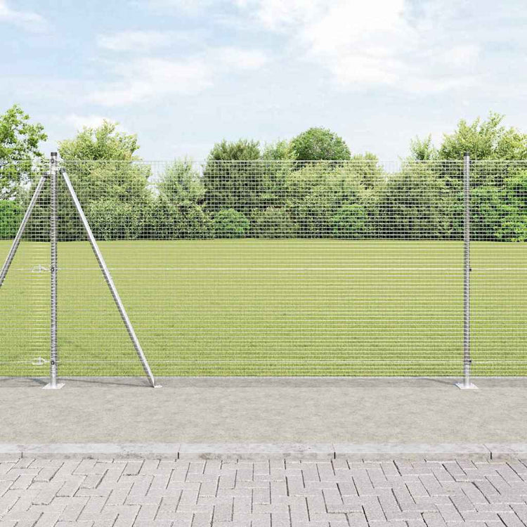 Vidaxl poteau de clôture argent 25 x 1,2 m (maille 19 x 19 mm) acier