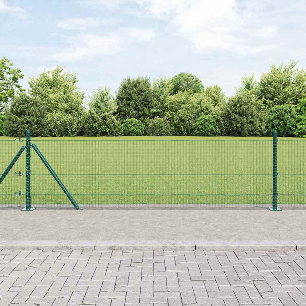 Vidaxl poteau de clôture vert 10 x 0,5 m (maille 12 x 12 mm) acier