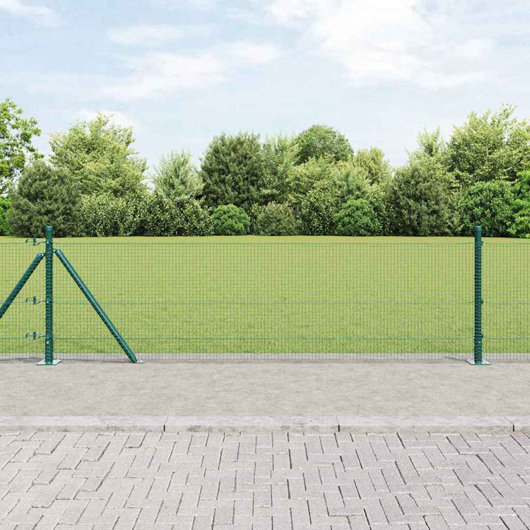 Vidaxl poteau de clôture vert 10 x 0,5 m (maille 16 x 16 mm) acier