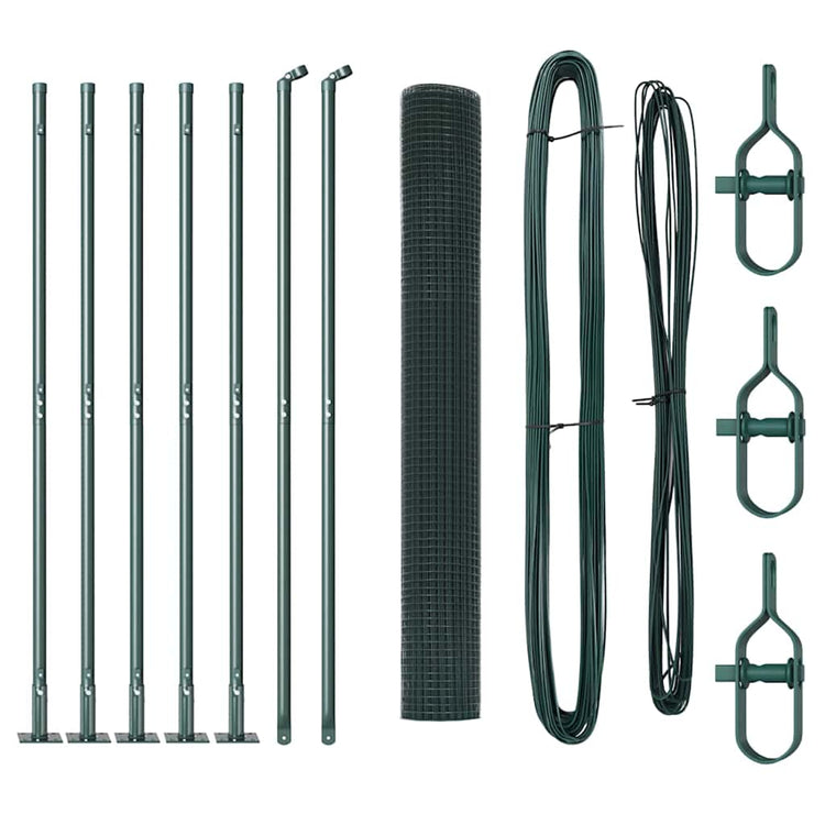 Vidaxl poteau de clôture vert 10 x 1 m (maille 25 x 25 mm) acier