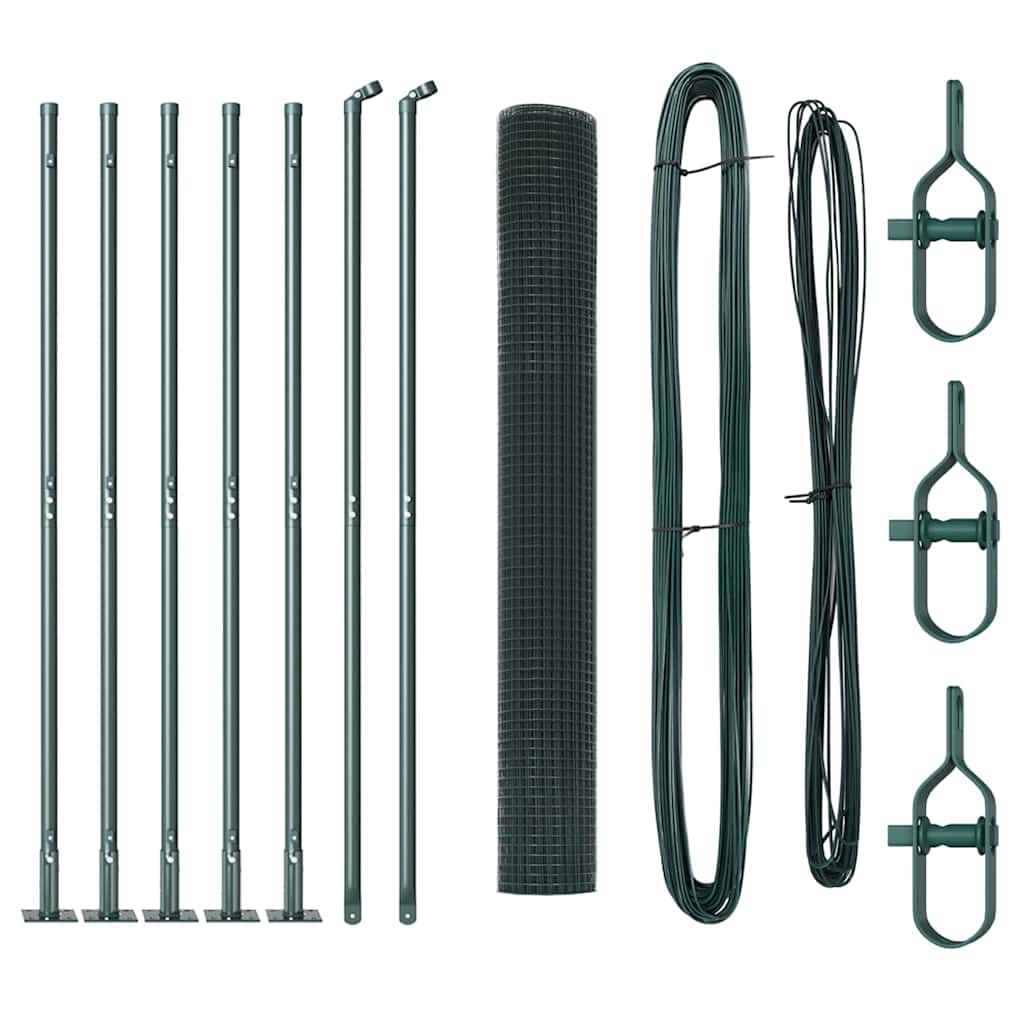 Poteau de clôture Vidaxl vert 10 x 1,2 m (maille 12 x 12 mm)